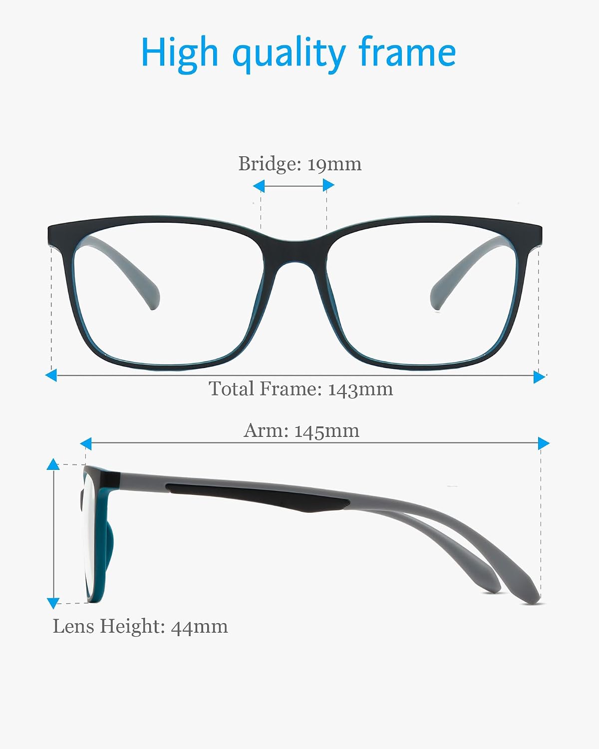 Blue Grey Blue Light Blocking Glasses